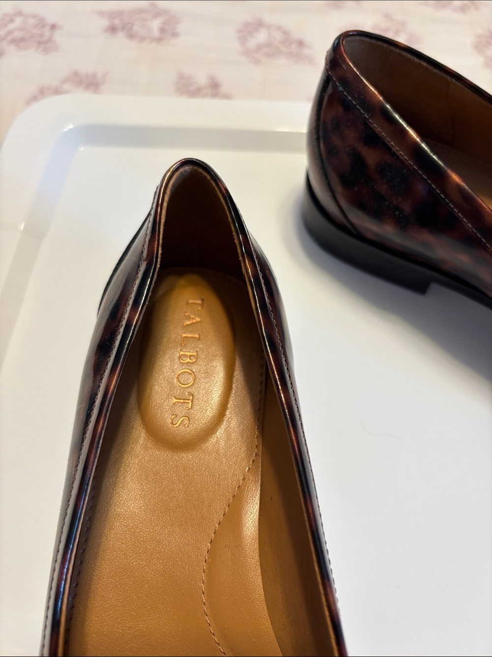 Talbots - Tassel Pointed-Toe Loafers in Brown Leopard Print - Picture 2 of 6